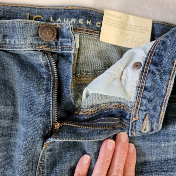 NWT LC Lauren Conrad The Roll Cuff Jeans Medium Wash Mid Rise Denim Size 8 - Picture 5 of 13
